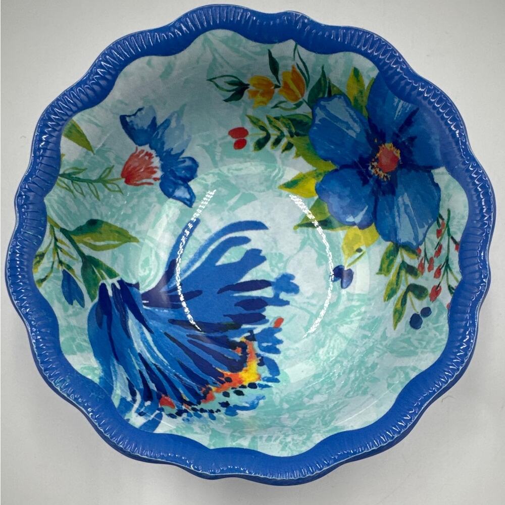 The Pioneer Woman Delaney Dip Bowl 5" Melamine Blue Floral Scalloped Replacement
